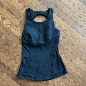 lululemon athletica Black Tank Top with built in padded sports bra